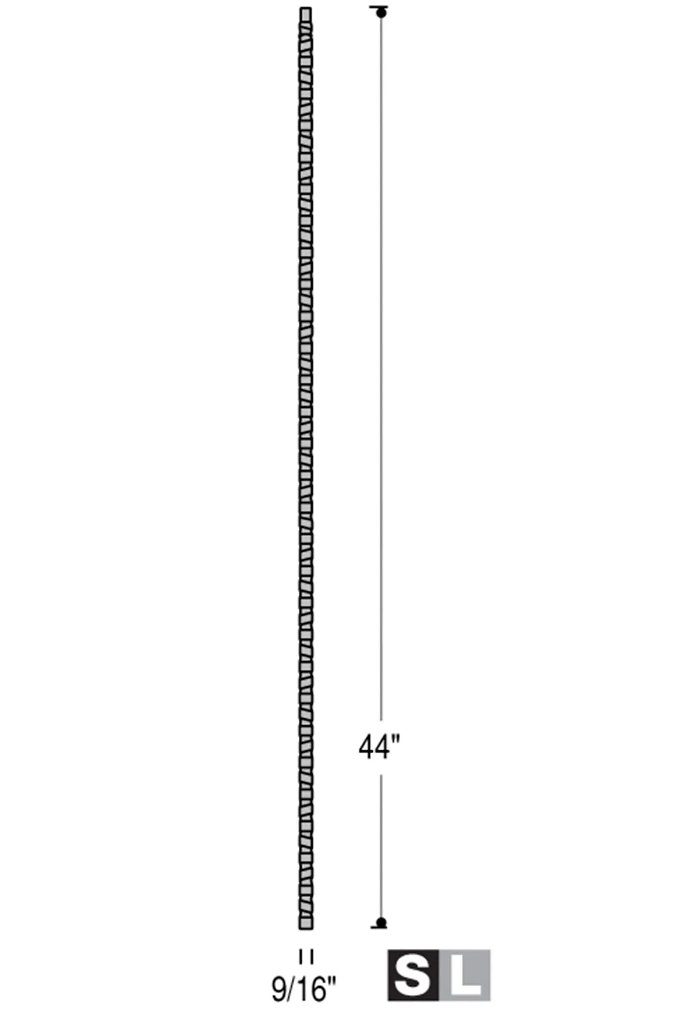 2575 Series M143 Plain Gothic Iron Baluster