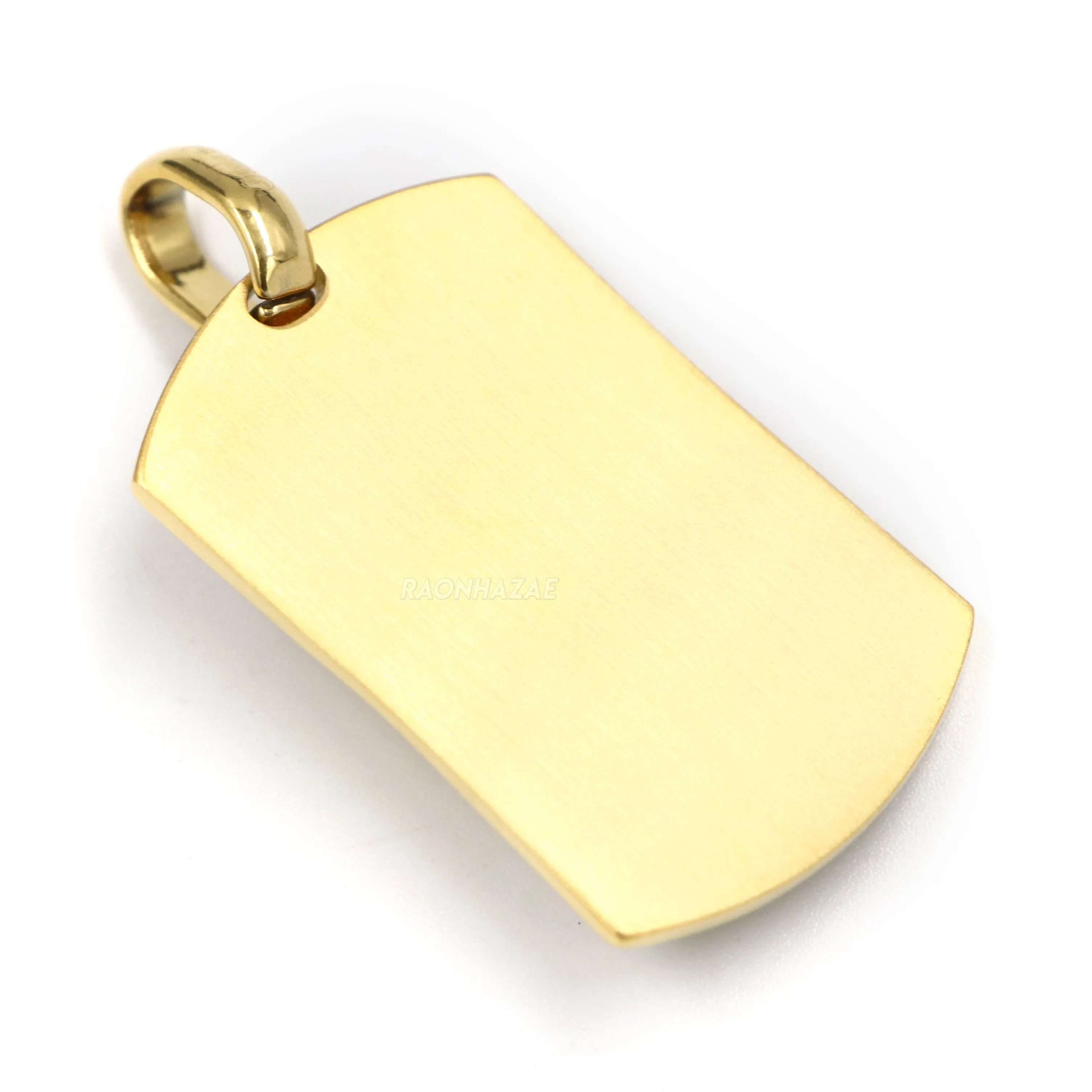 316L Stainless Blinged American Eagle Dog Tag Pendant w/ 4mm Miami Cuban Chain