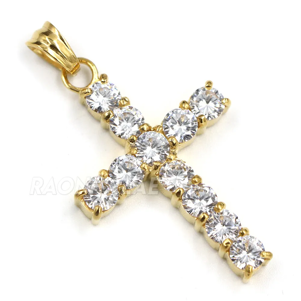316L Stainless Blinged Out Mini Jesus Piece Charm Pendant w/ 4mm Miami Cuban Chain