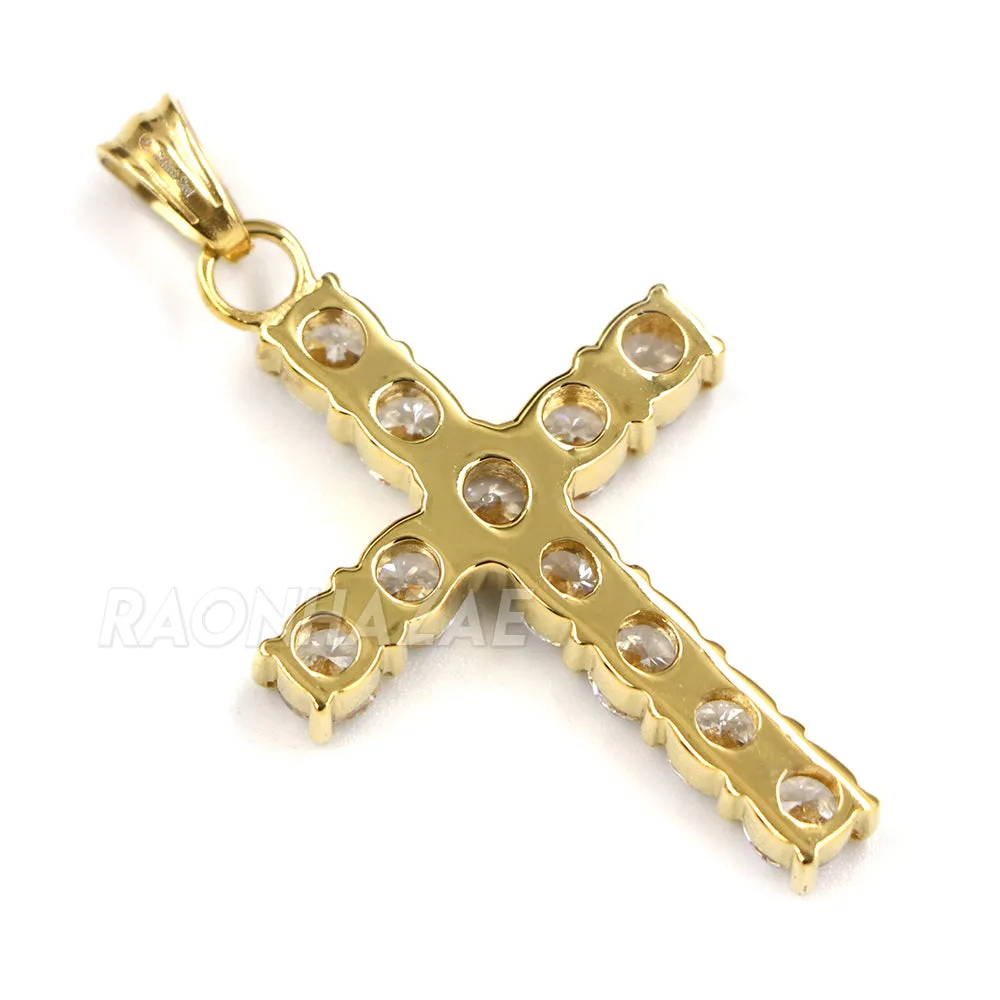 316L Stainless Blinged Out Mini Jesus Piece Charm Pendant w/ 4mm Miami Cuban Chain