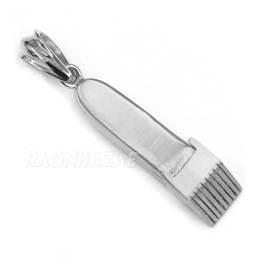 316L Stainless Cali Chop Shop Barber Razor Pendant w/ 4mm Miami Cuba Chain