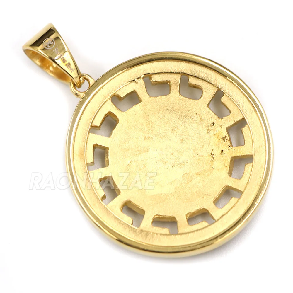 316L Stainless Freemasonry Grand Lodge Compass Pendant w/ 4mm Miami Cuba Chain