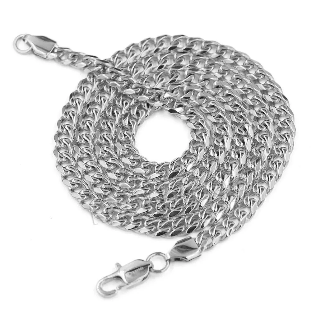 316L Stainless Steel Shark Predator Iced Pendant w/ 4mm Miami Cuban Chain