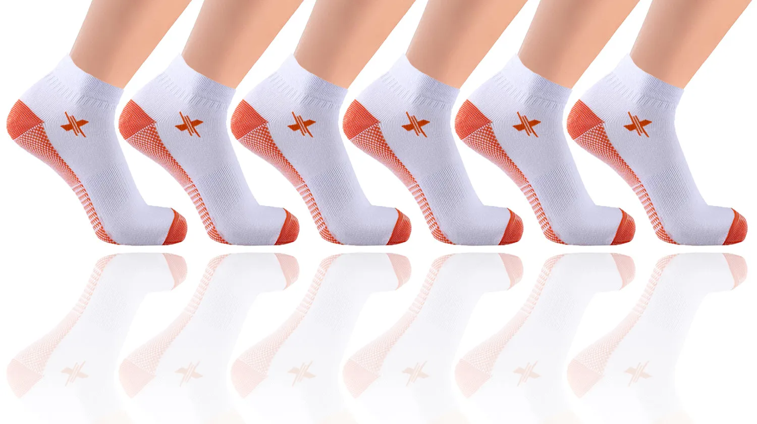6-Pairs:High Performance Copper-Infused Ankle Compression Socks