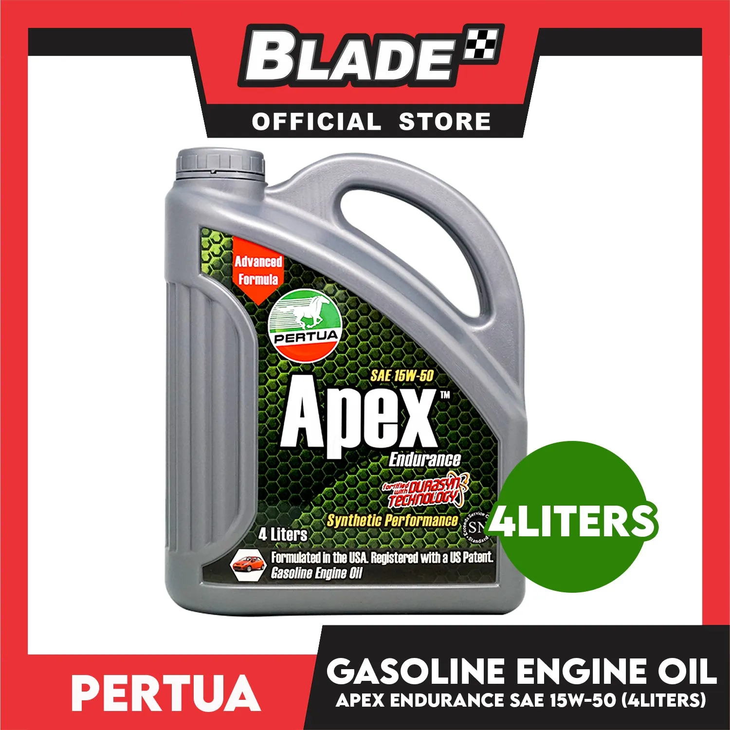 6Liters Pertua Apex Synthetic Performance Gasoline Engine Oil SAE 15W-50 4L & (1L x 2)