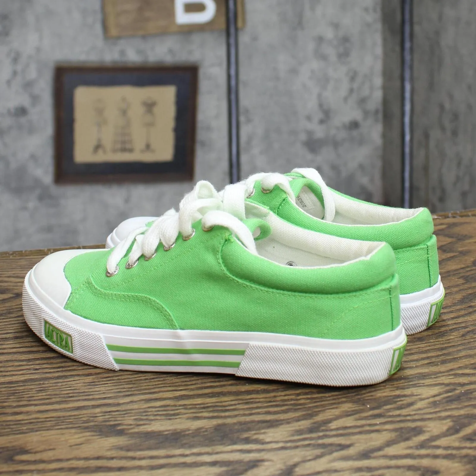 Actra Womens Canvas Lace Up Low Top Shoes 167404005231b6 Green 6M