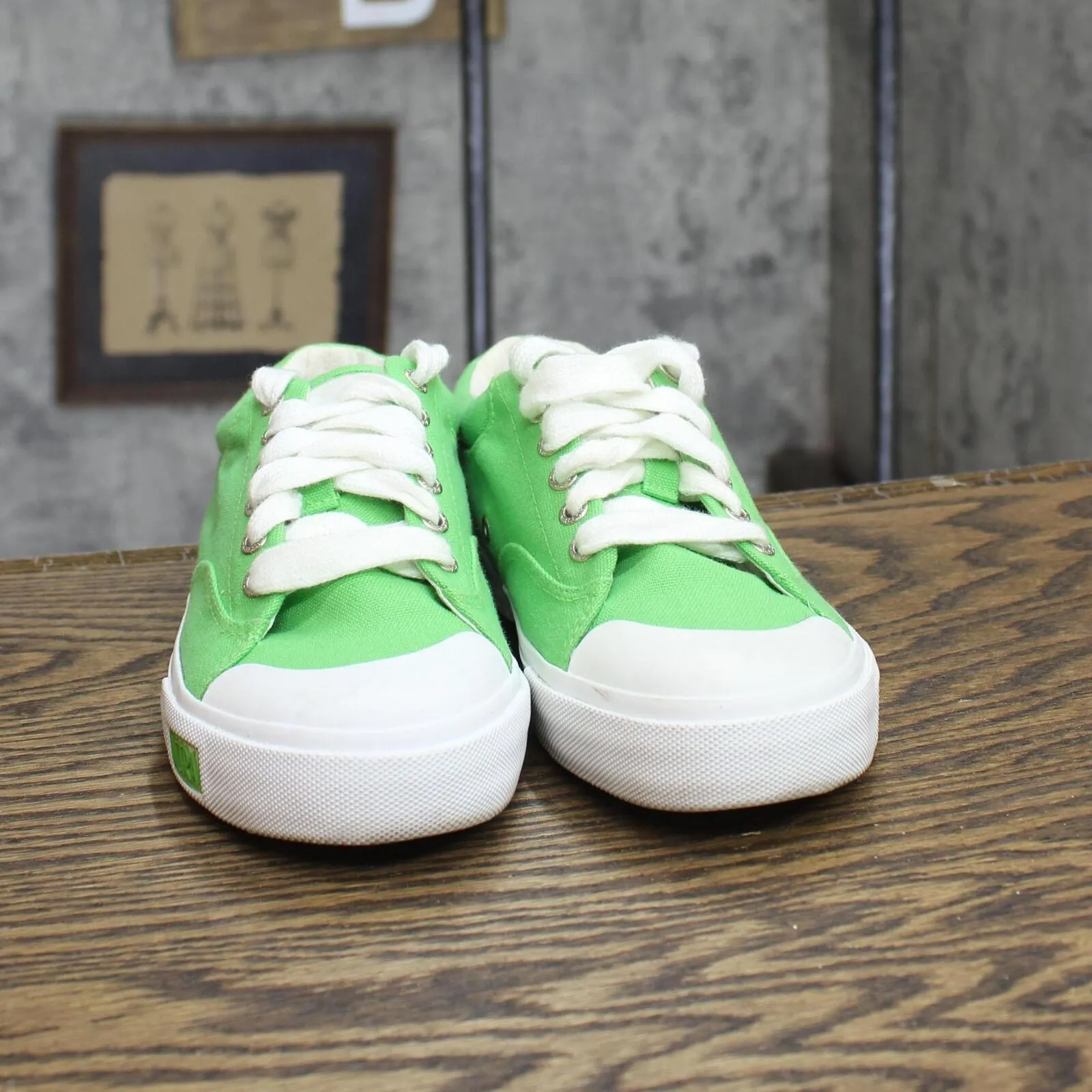 Actra Womens Canvas Lace Up Low Top Shoes 167404005231b6 Green 6M
