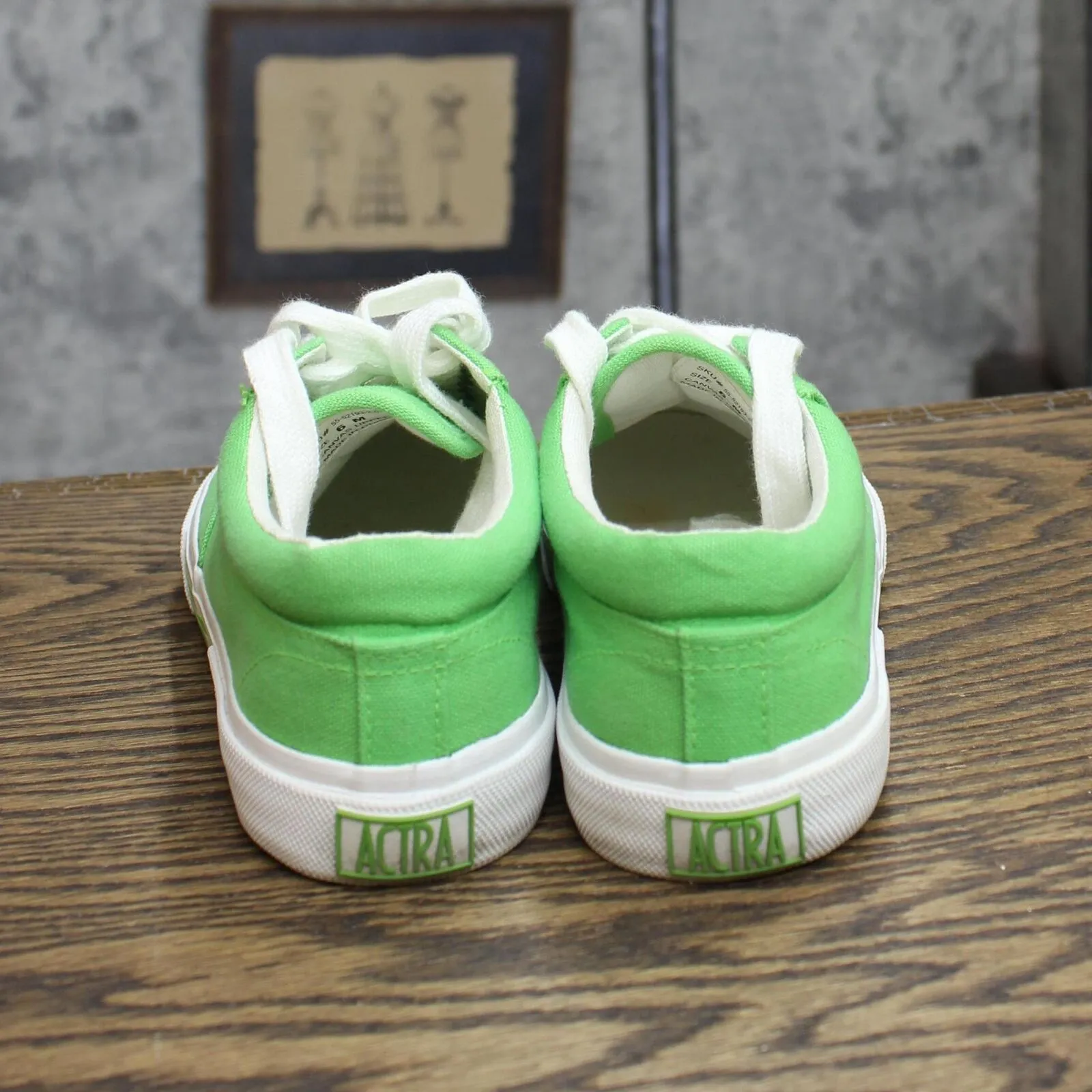 Actra Womens Canvas Lace Up Low Top Shoes 167404005231b6 Green 6M