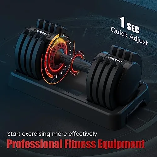 Adjustable Dumbbells 55LB Single Dumbbell 5 in 1 Free Dumbbell Weight Adjust with Anti-Slip Metal Handle, Ideal for Full-Body Home Gym Workouts