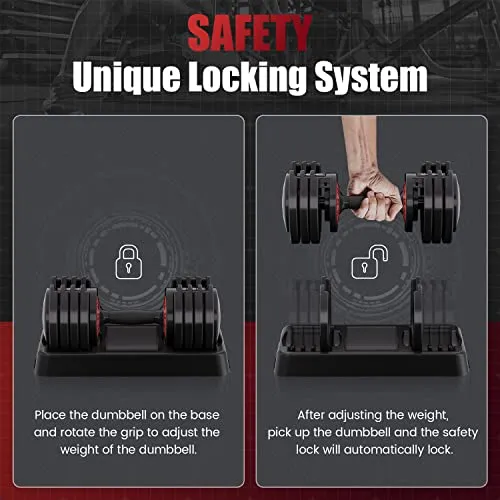 Adjustable Dumbbells 55LB Single Dumbbell 5 in 1 Free Dumbbell Weight Adjust with Anti-Slip Metal Handle, Ideal for Full-Body Home Gym Workouts