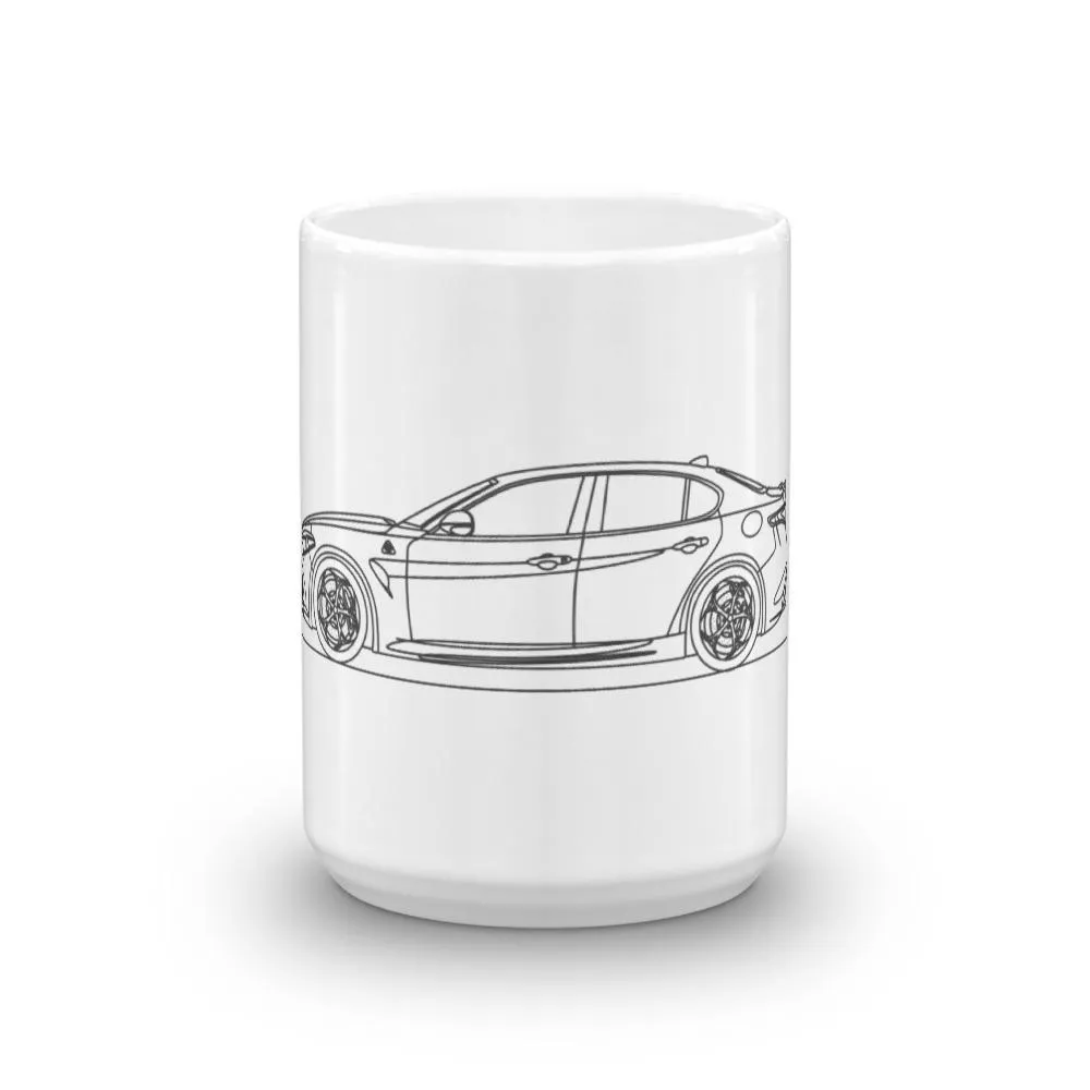 Alfa Romeo Giulia Quadrifoglio Outline Mug