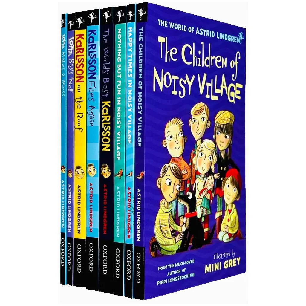 Astrid Lindgren Collection 8 Books Set (The Children of Noisy Village, Happy Times