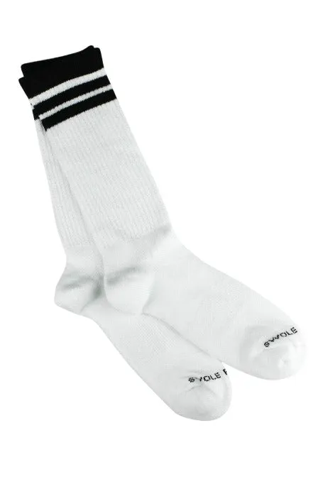 Athletic White Sports Bamboo Socks by Swole Panda, Size 7-11