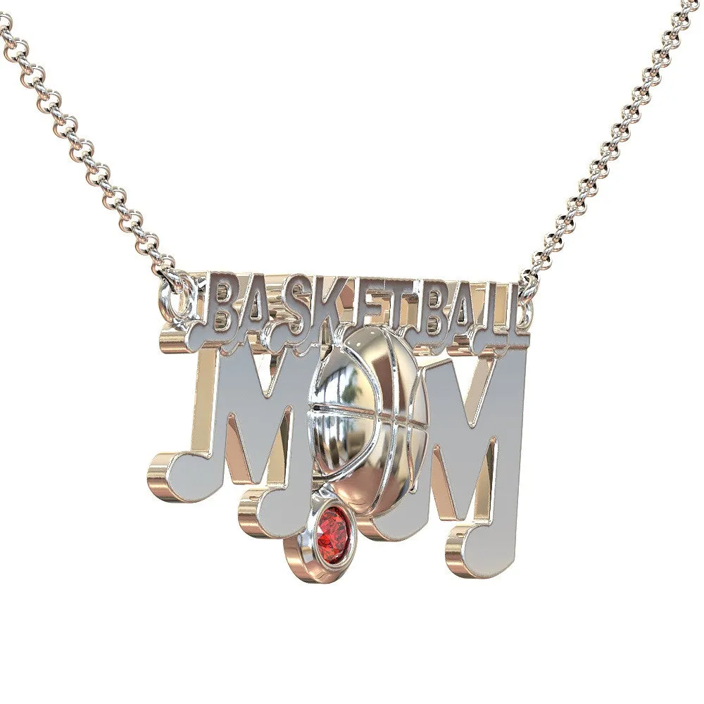 Basketball Mom - Birthstone Necklace