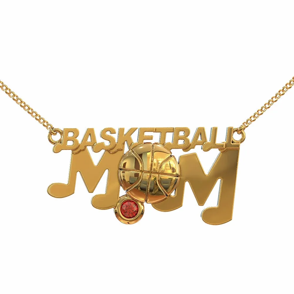 Basketball Mom - Birthstone Necklace