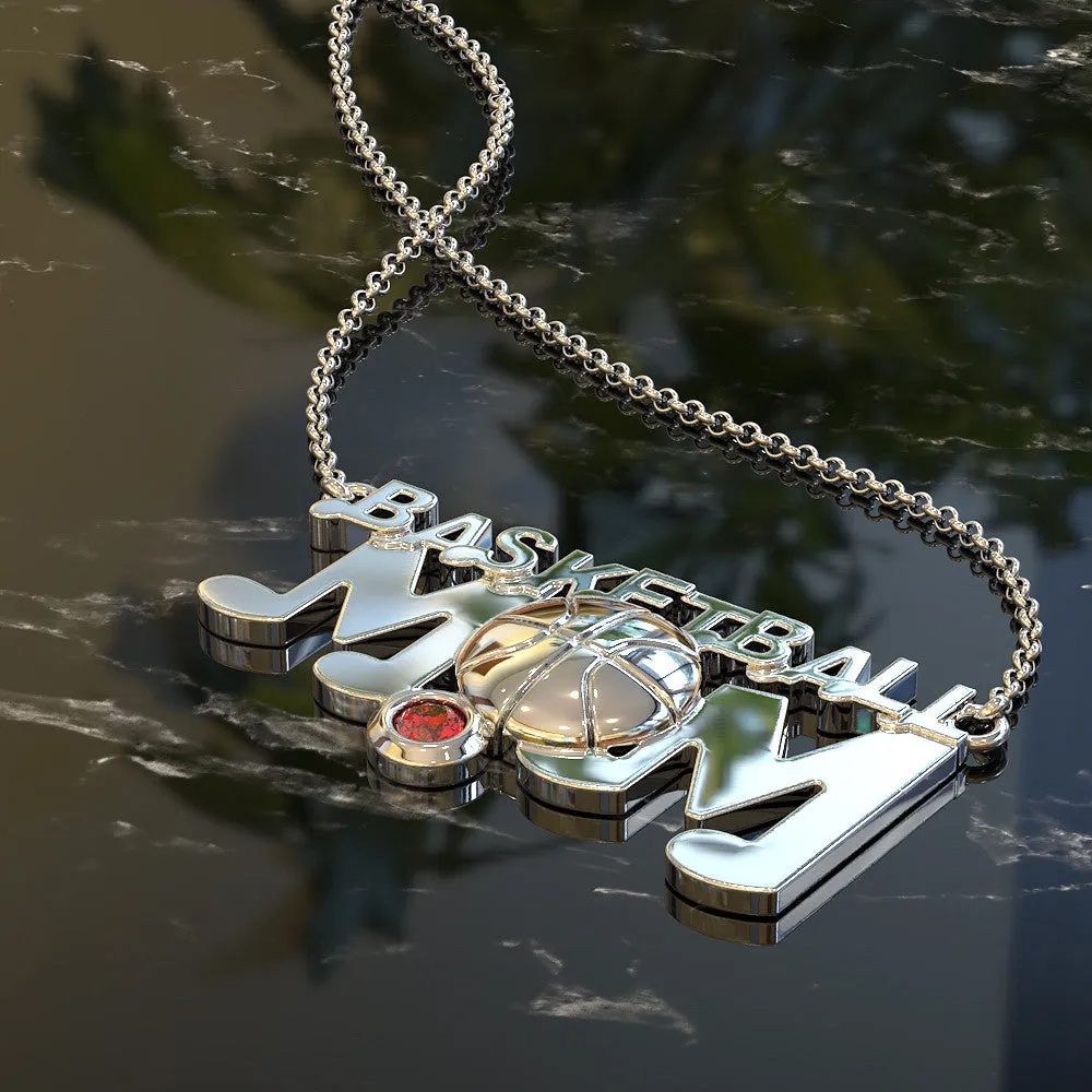 Basketball Mom - Birthstone Necklace