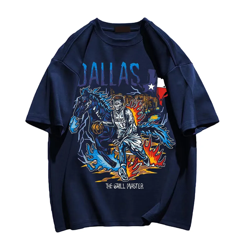 Basketball Star Skull Graphic T-shirt