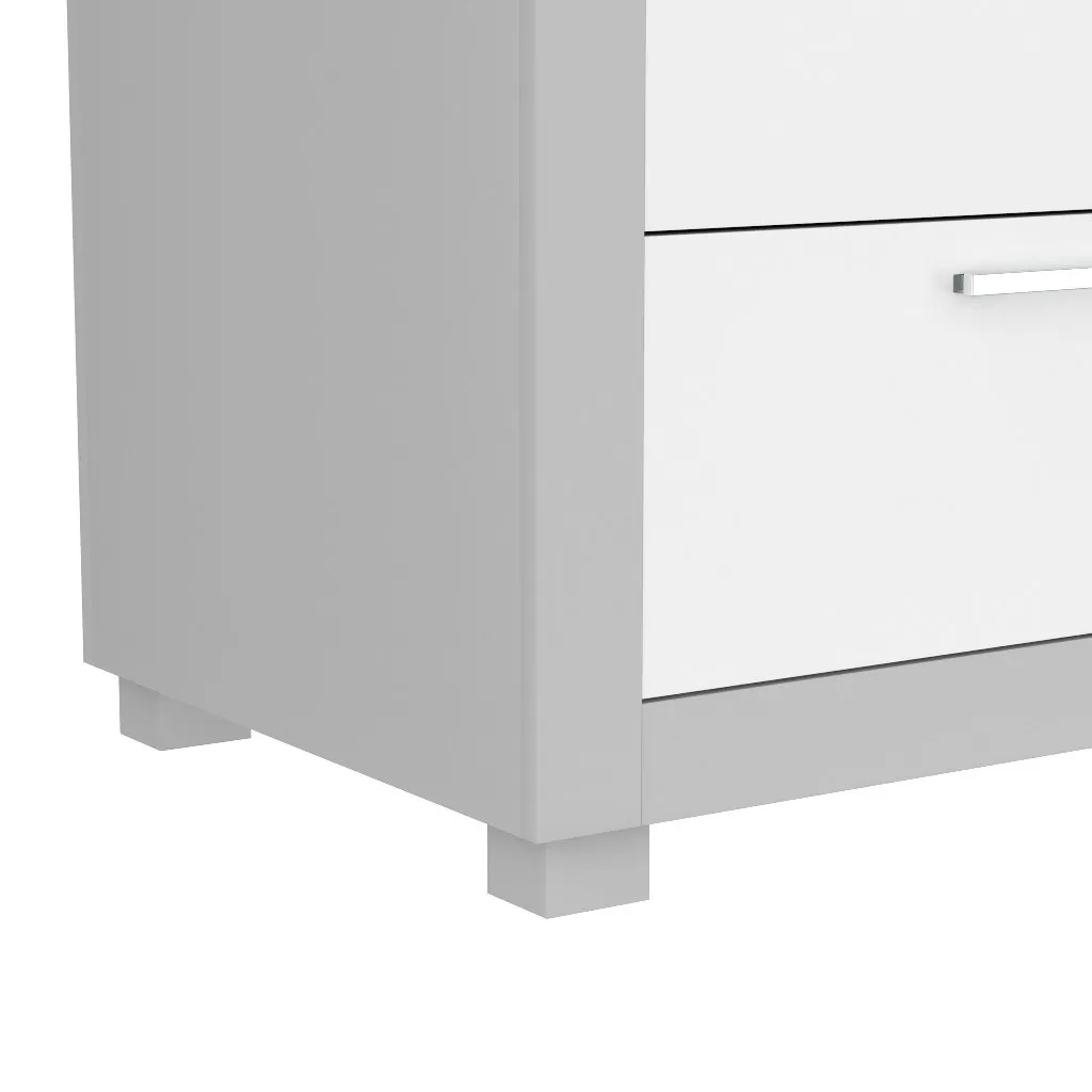 Bedside table - Aria - Gray pale and white