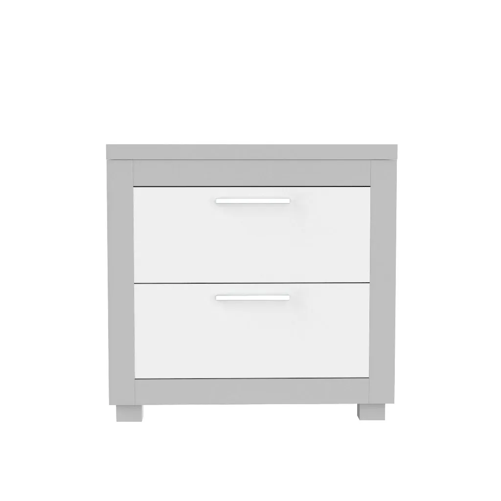 Bedside table - Aria - Gray pale and white