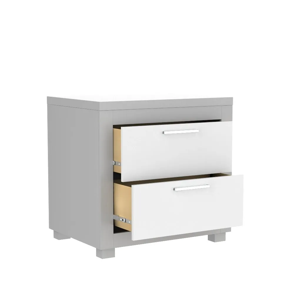 Bedside table - Aria - Gray pale and white