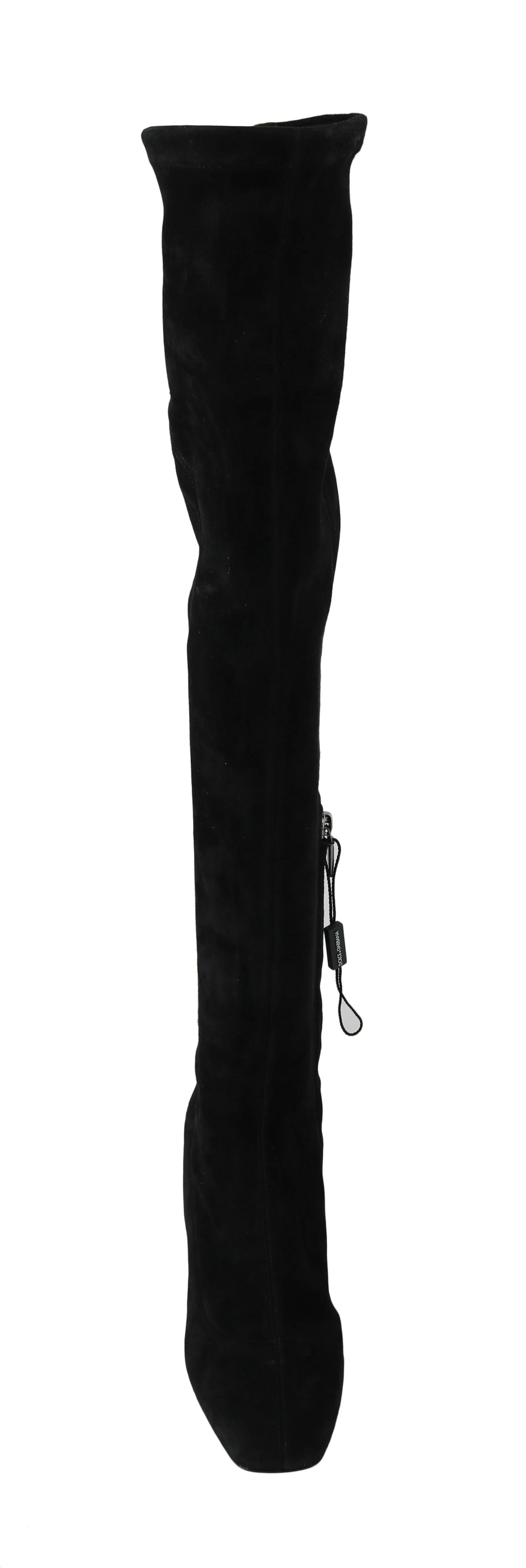 Black Suede Leather Over Knee Boots