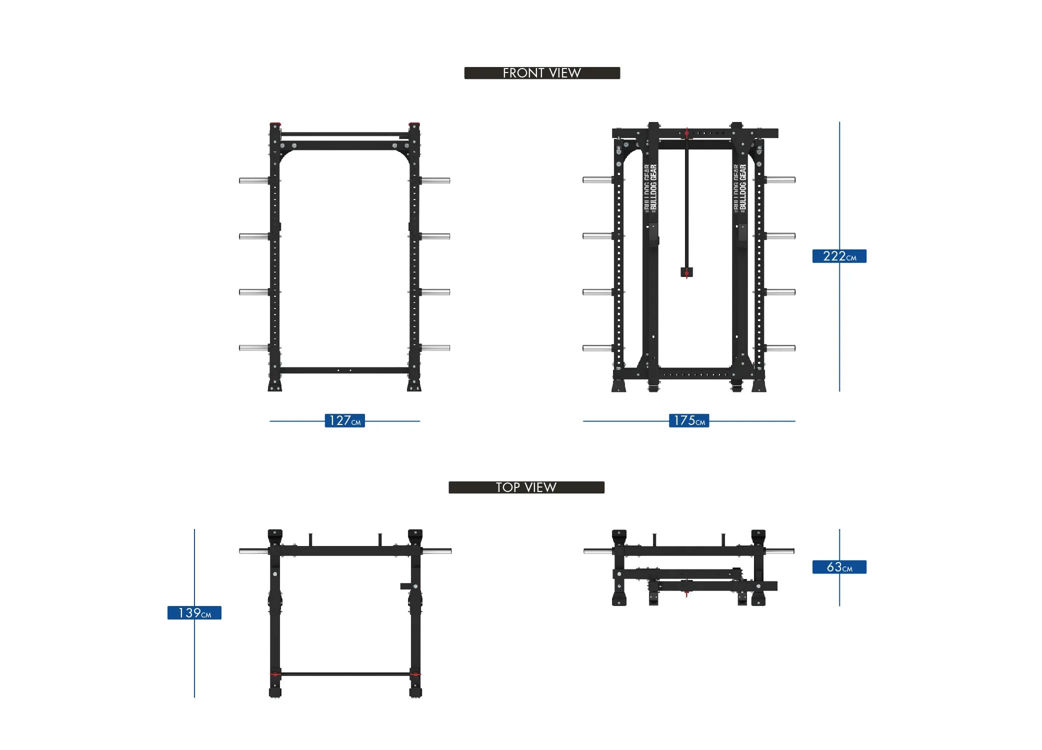 Bulldog Gear - MLFPR1 Folding Power Rack With Pull Up Bar