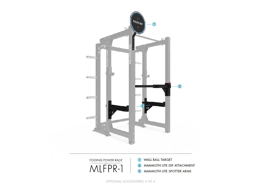 Bulldog Gear - MLFPR1 Folding Power Rack With Pull Up Bar