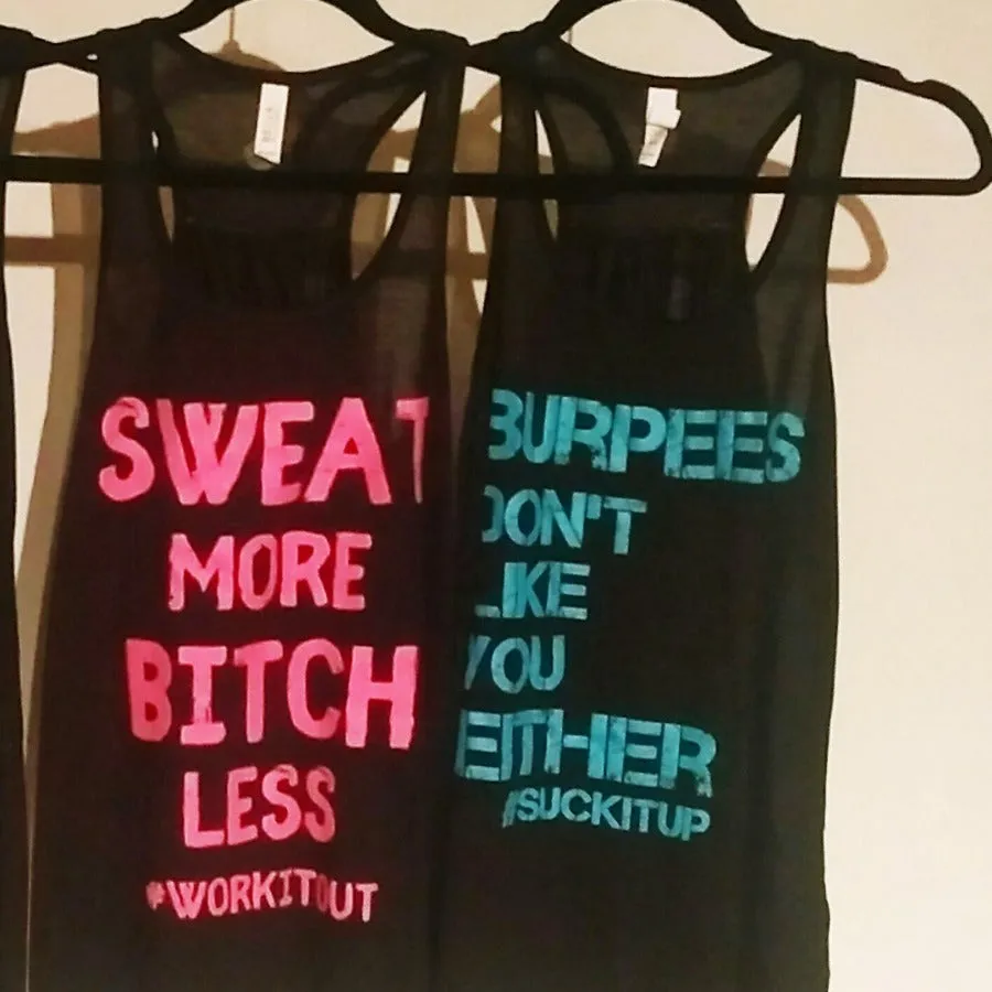 Burpees Don't Like You Either Women's Black Tank