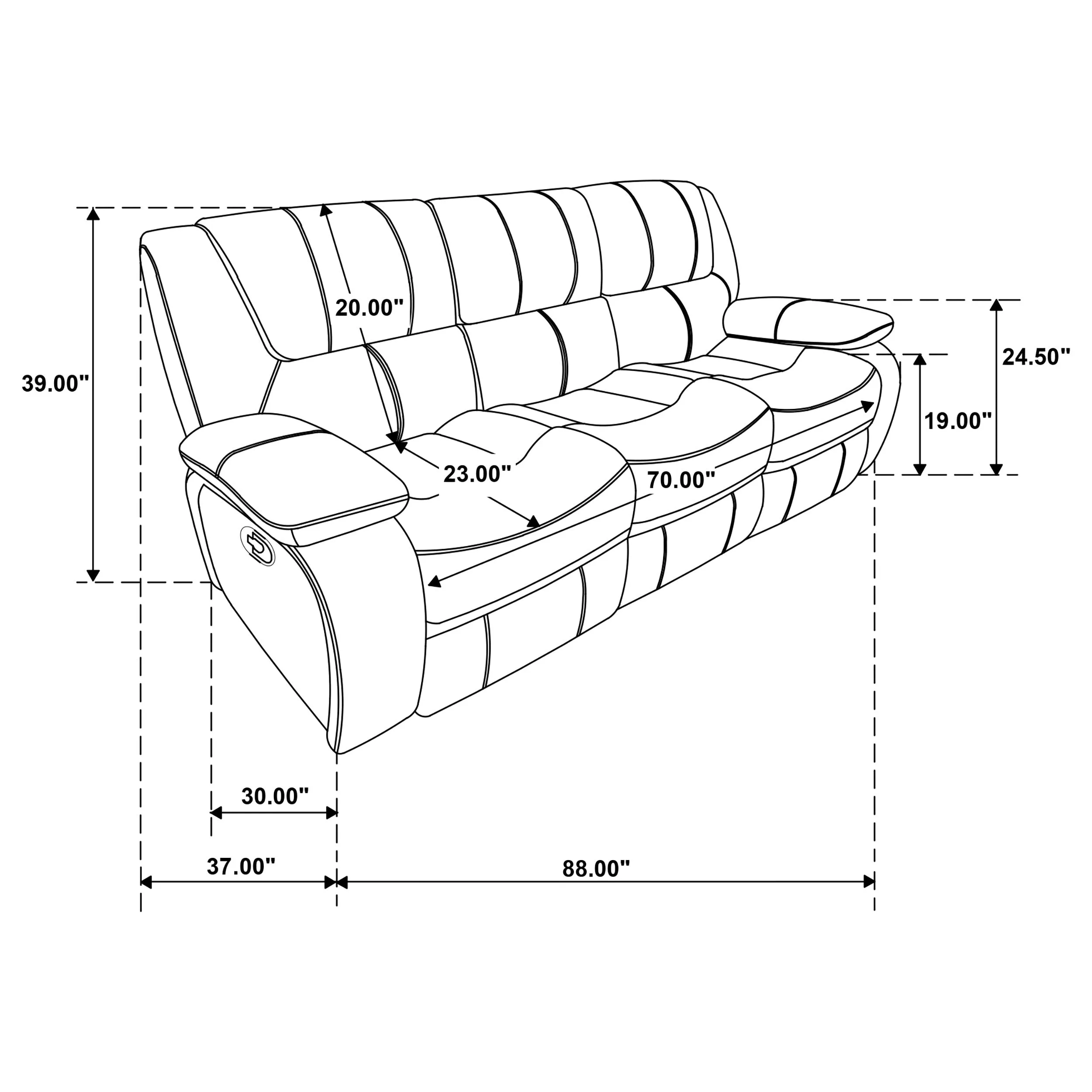 Camila Upholstered Motion Reclining Sofa Red