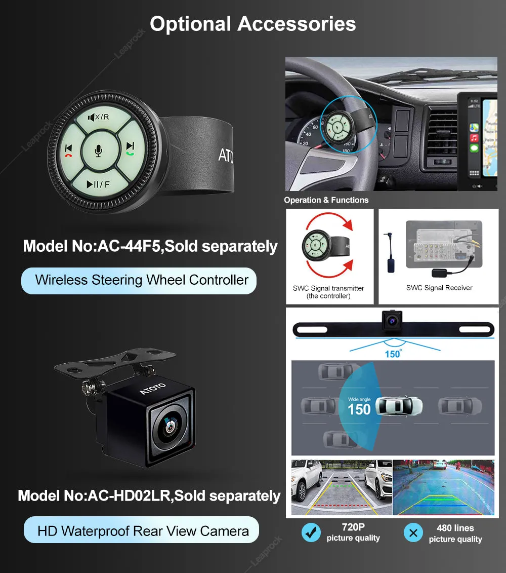 Car Stereo ATOTO F7 XE 10.1 Inch Double Din Wireless CarPlay & Android GPS QLED