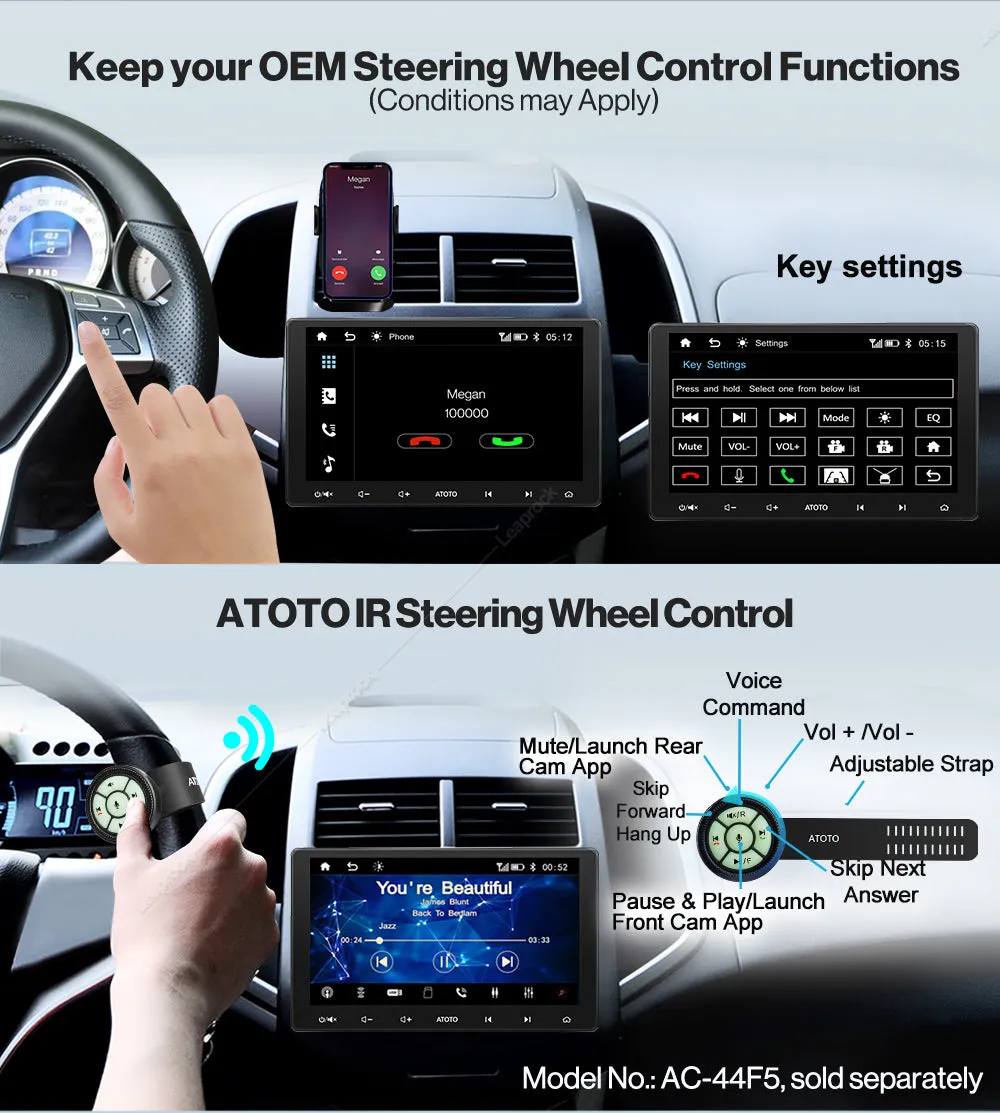 Car Stereo ATOTO F7 XE 10.1 Inch Double Din Wireless CarPlay & Android GPS QLED