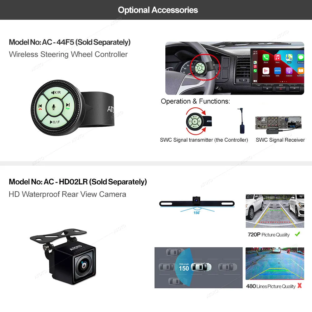 Car Stereo ATOTO F7 XE 10.1 Inch Floating Display Wireless CarPlay Android Auto