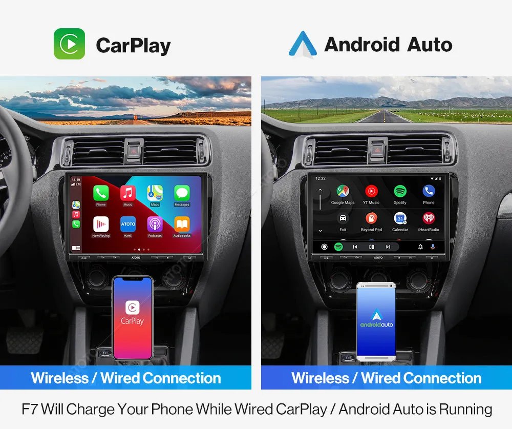 Car Stereo ATOTO F7 XE 10.1 Inch Floating Display Wireless CarPlay Android Auto