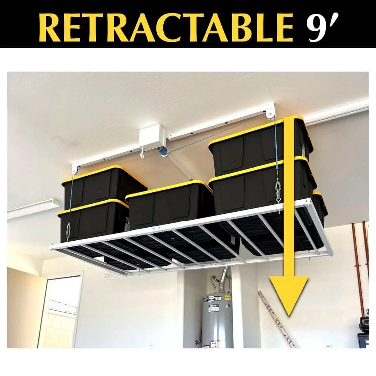 Ceiling Sam Retractable 4'x8' ceiling storage system