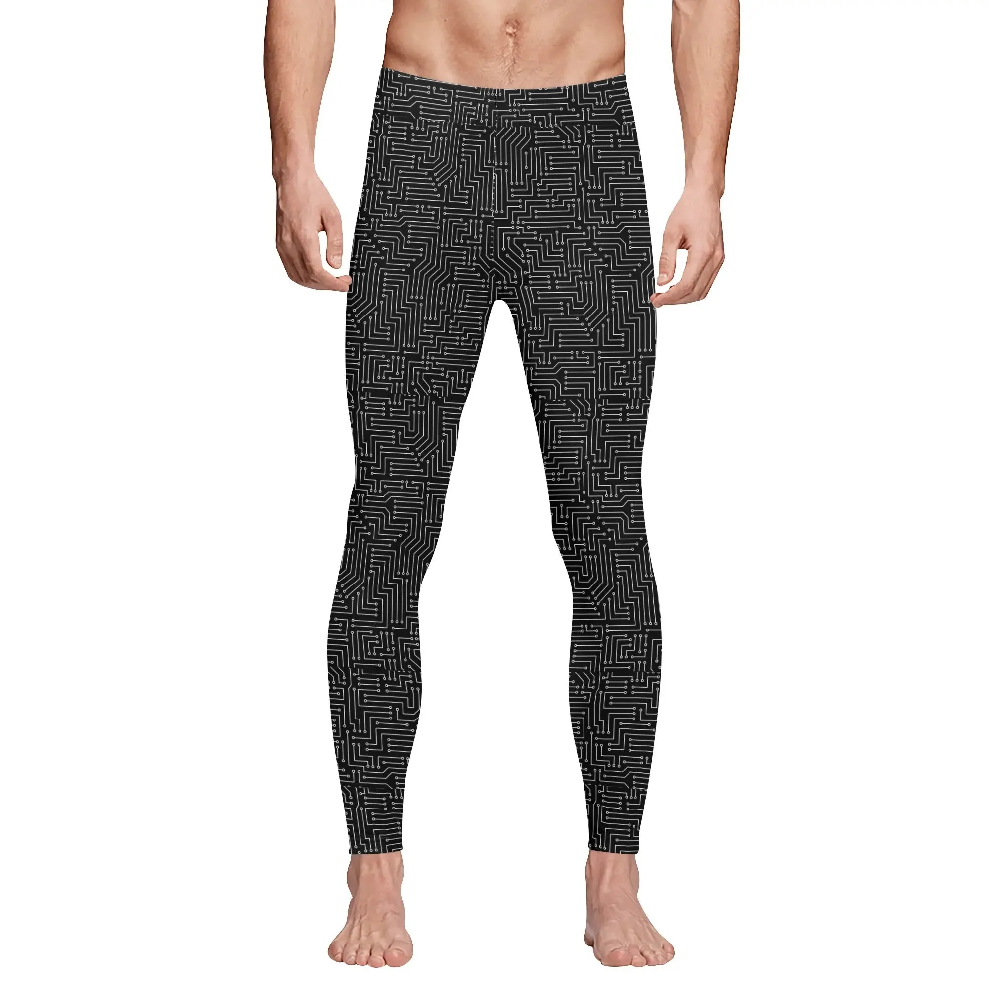 Circuit Board Mens  Sports Leggings & Running Tights