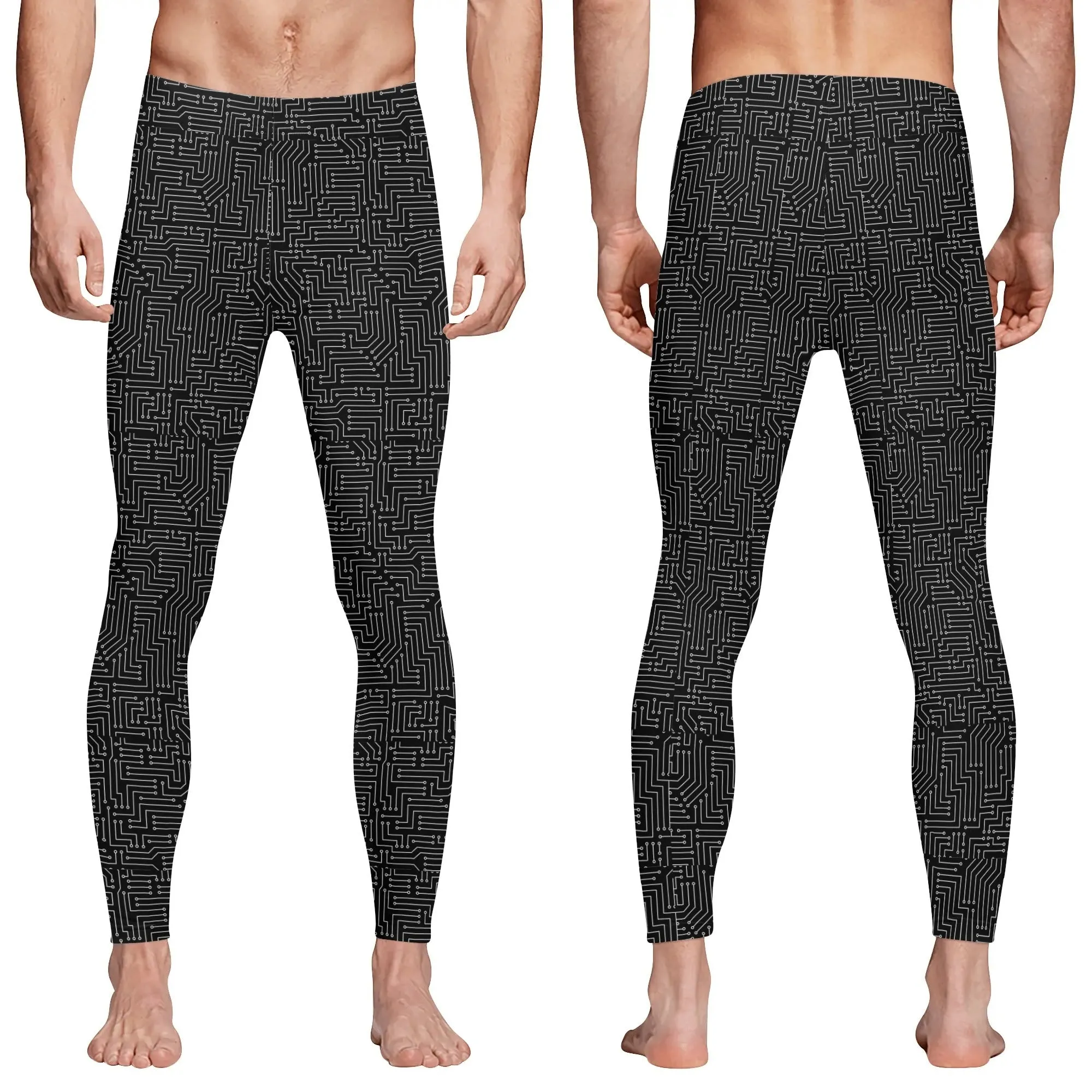 Circuit Board Mens  Sports Leggings & Running Tights