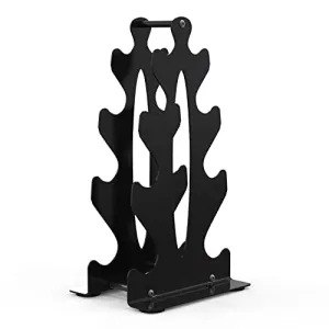 Compact Steel Dumbbell Rack, Stand Only, 4 Tier Weight Rack for Dumbbells Weighing Up To 15 lb Each - 14.60 Inches Tall by 7.90 Inches Wide Dumbbell Storage Rack for Home gym