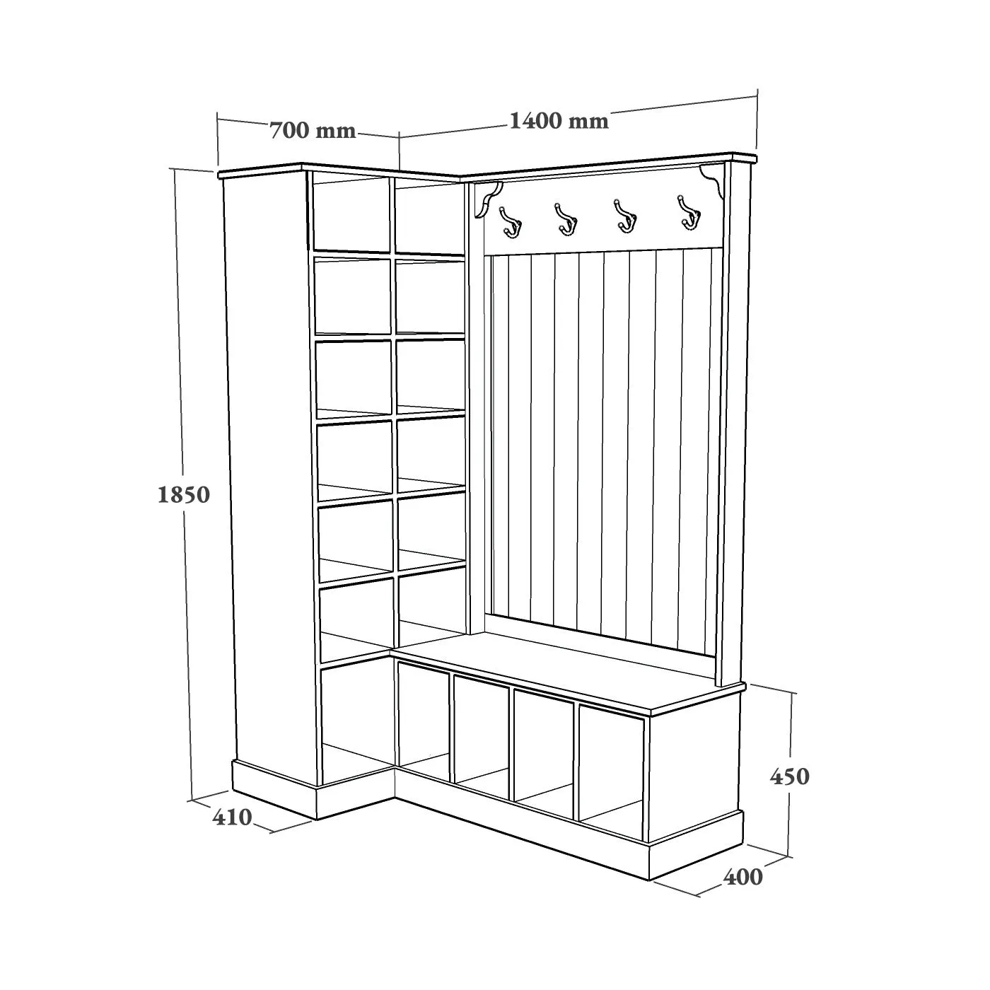 Corner Shoe Storage Bench