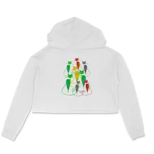 Crop Hoodie (Women) - Sassy Kitties (6 Colours)