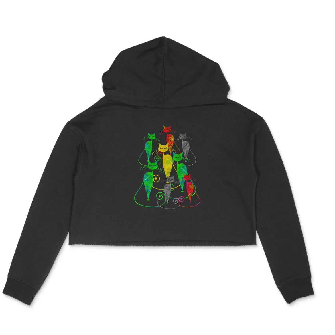 Crop Hoodie (Women) - Sassy Kitties (6 Colours)