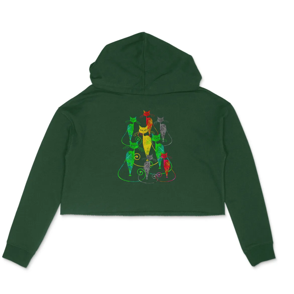 Crop Hoodie (Women) - Sassy Kitties (6 Colours)