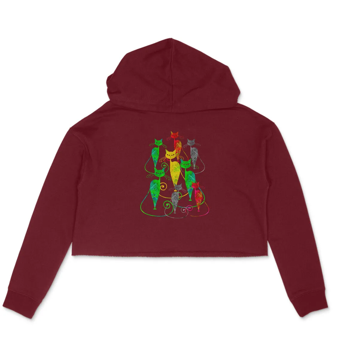 Crop Hoodie (Women) - Sassy Kitties (6 Colours)