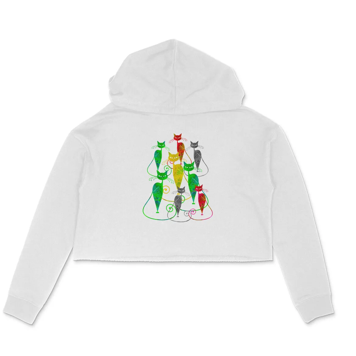 Crop Hoodie (Women) - Sassy Kitties (6 Colours)
