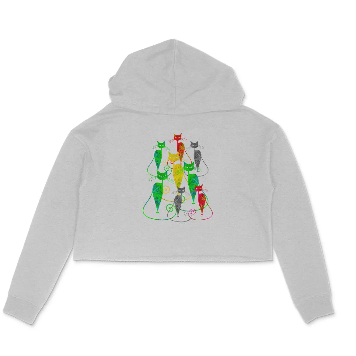 Crop Hoodie (Women) - Sassy Kitties (6 Colours)