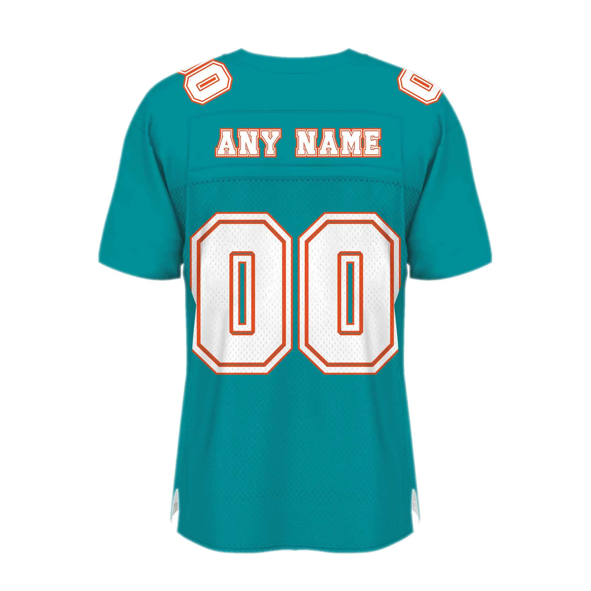 Custom Aqua White-Orange Mesh Authentic Football Jersey