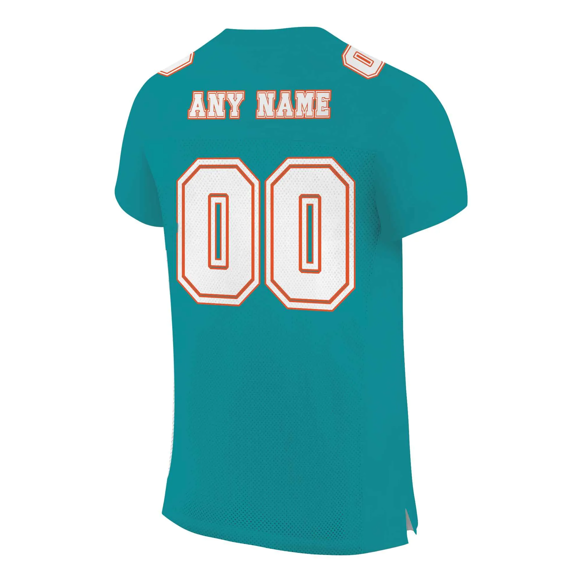 Custom Aqua White-Orange Mesh Authentic Football Jersey