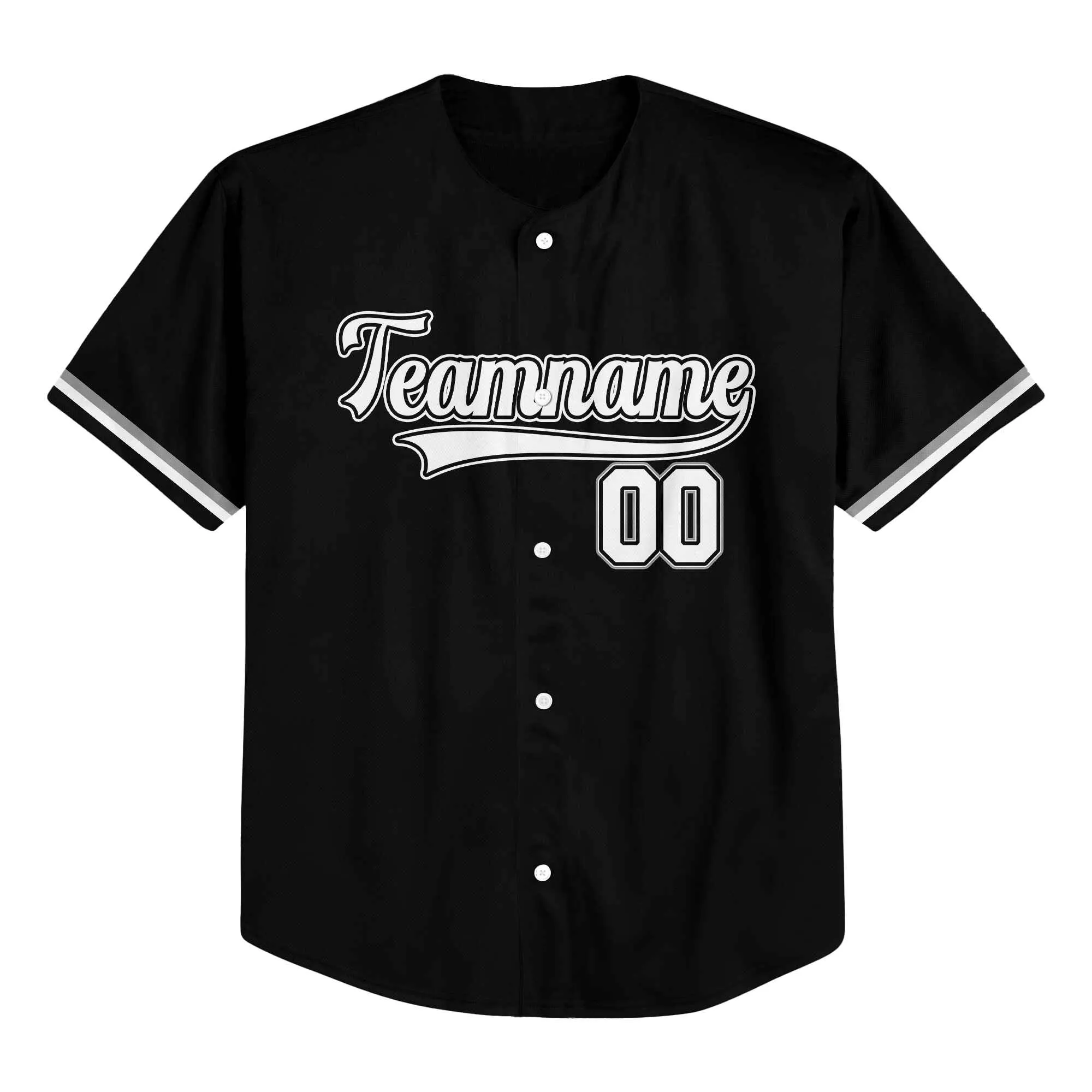 Custom Black White-Gray Baseball Jersey