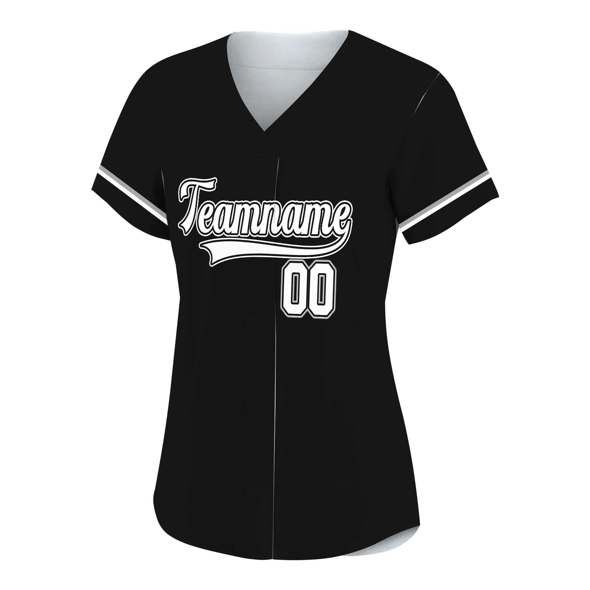 Custom Black White-Gray Baseball Jersey