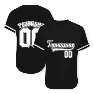Custom Black White-Gray Baseball Jersey