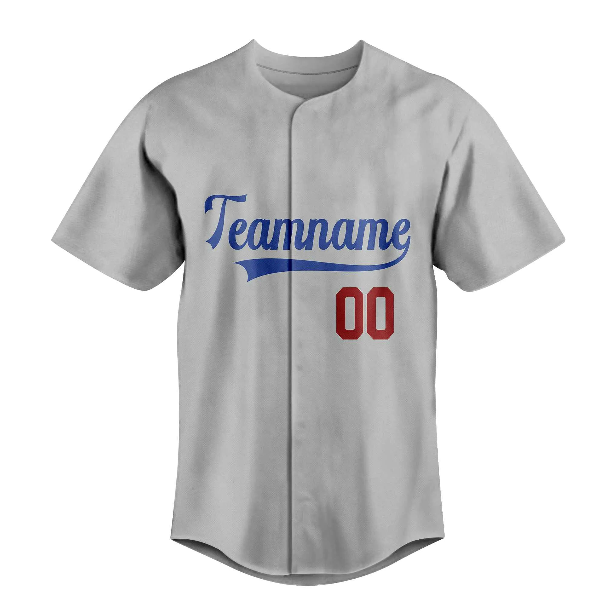 Custom Gray Red-Royal Baseball Jersey